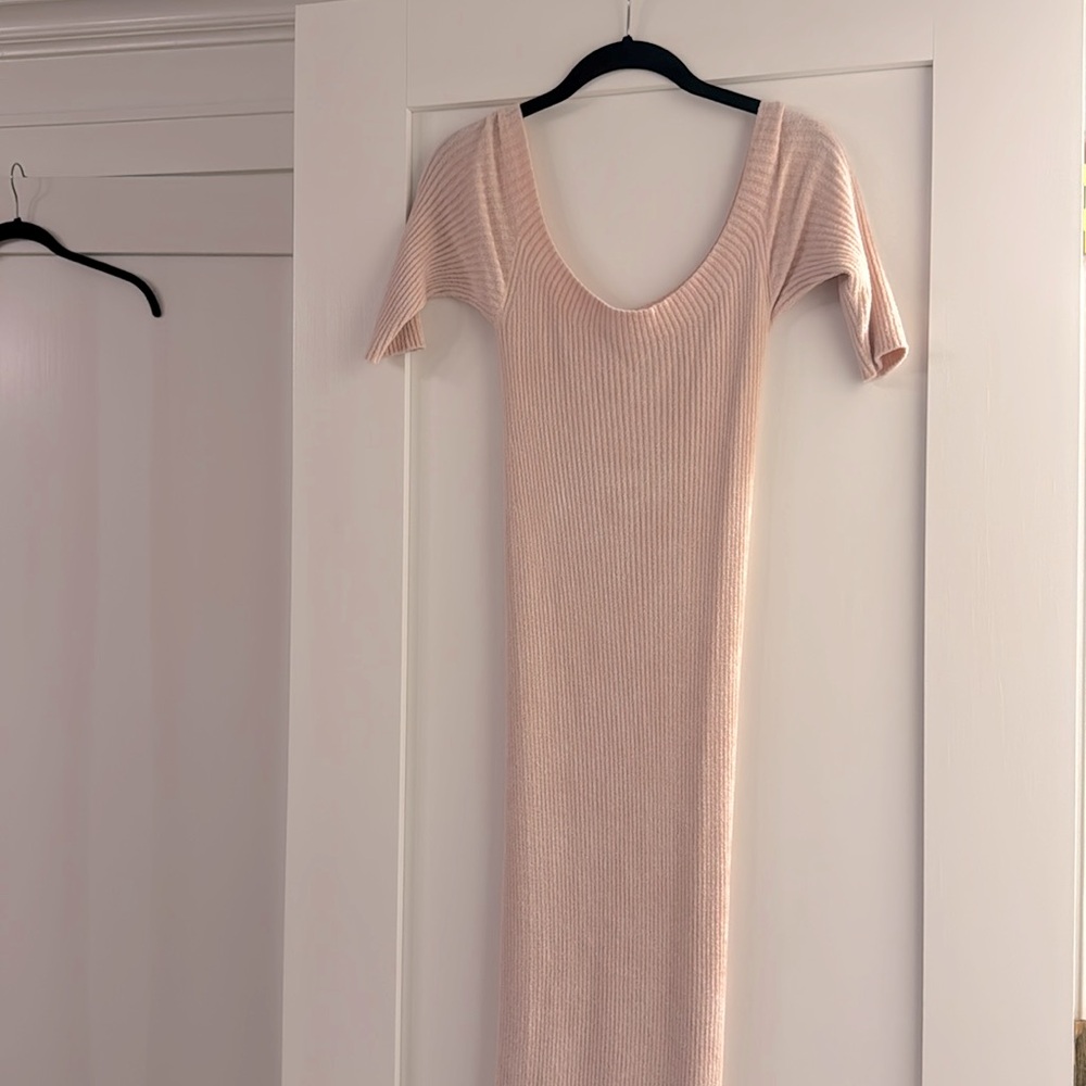 Helmut Lang - velour pink dress - size small